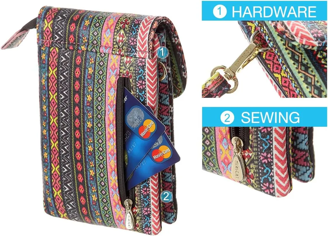 MINICAT Roomy Pockets Small Crossbody Bags Cell Phone Wallet Purses for Women