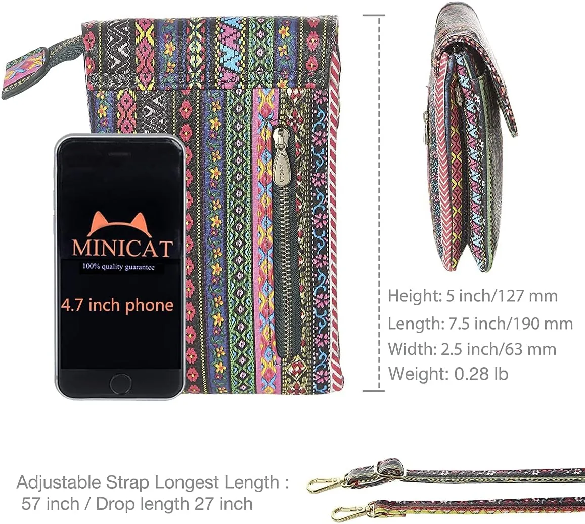 MINICAT Roomy Pockets Small Crossbody Bags Cell Phone Wallet Purses for Women