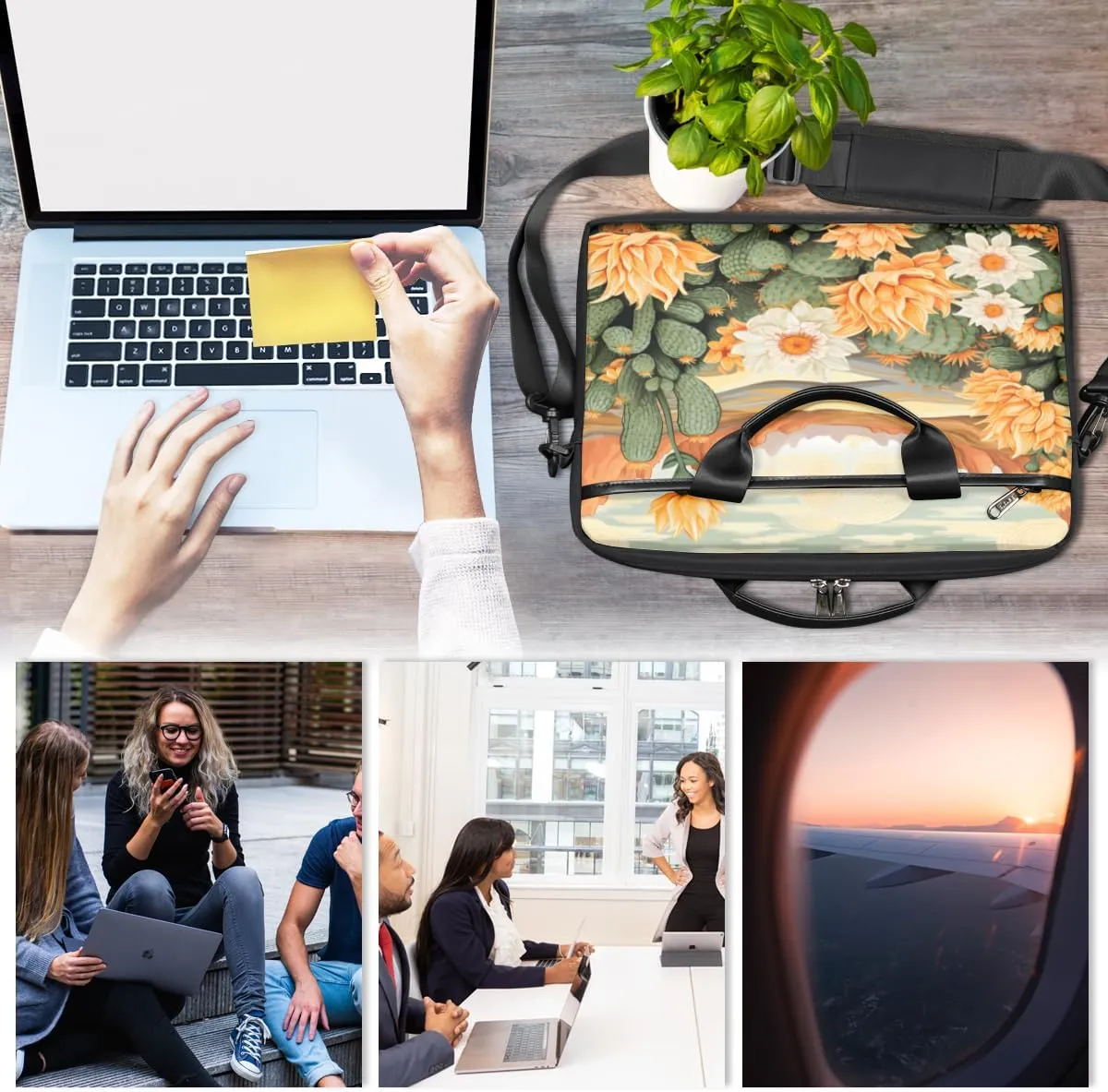 Modern Desert Laptop Shoulder Bag for Tablet Computer Notebook Sleeve Messenger Carrying Case Briefcase Tote