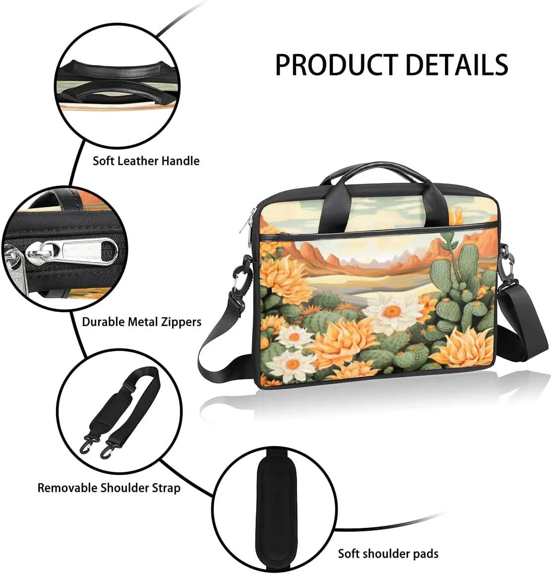 Modern Desert Laptop Shoulder Bag for Tablet Computer Notebook Sleeve Messenger Carrying Case Briefcase Tote