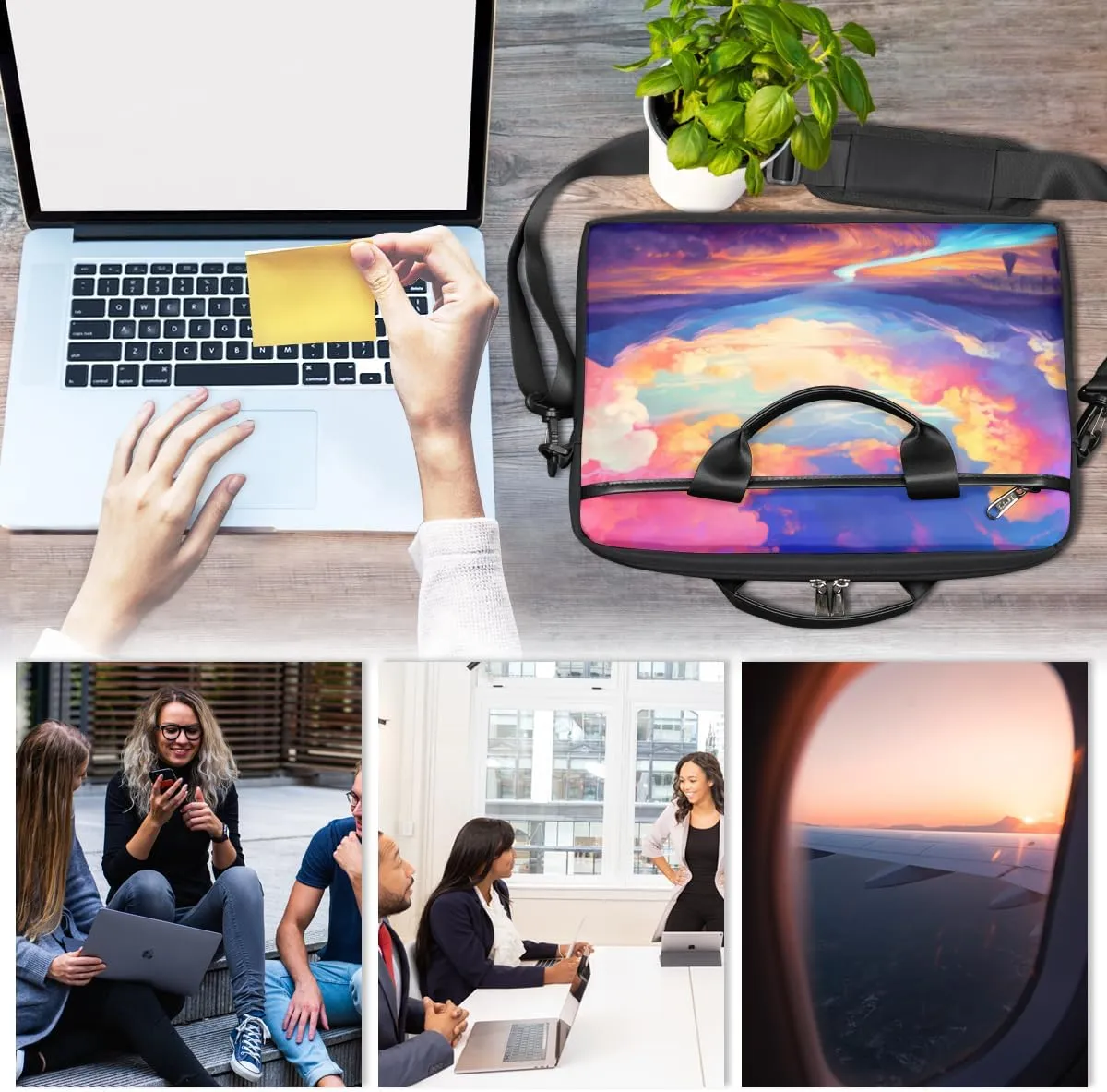 Modern Desert Laptop Shoulder Bag for Tablet Computer Notebook Sleeve Messenger Carrying Case Briefcase Tote