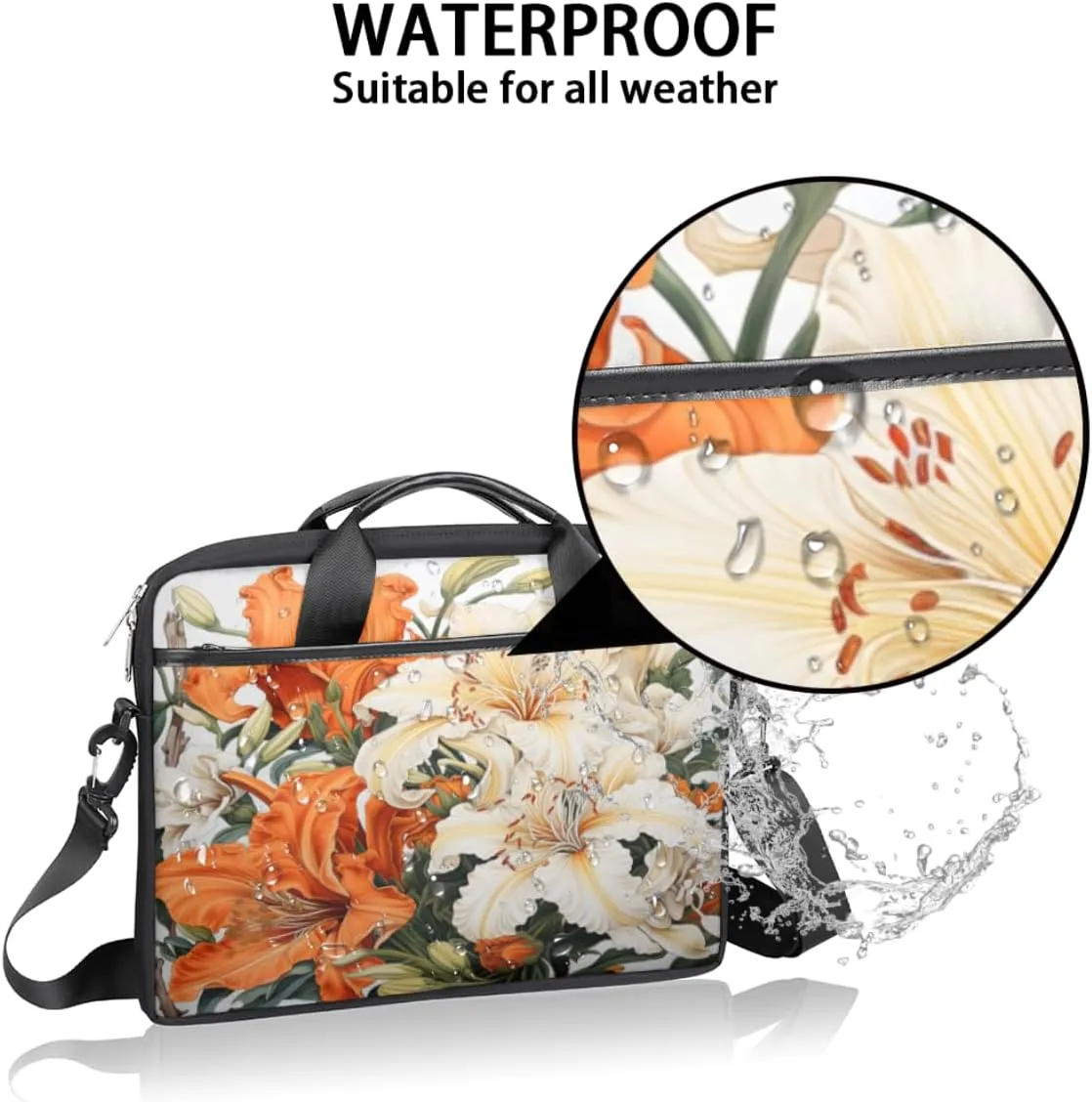 Modern Geometric Laptop Shoulder Bag for Tablet Computer Notebook Sleeve Messenger Carrying Case Briefcase Tote