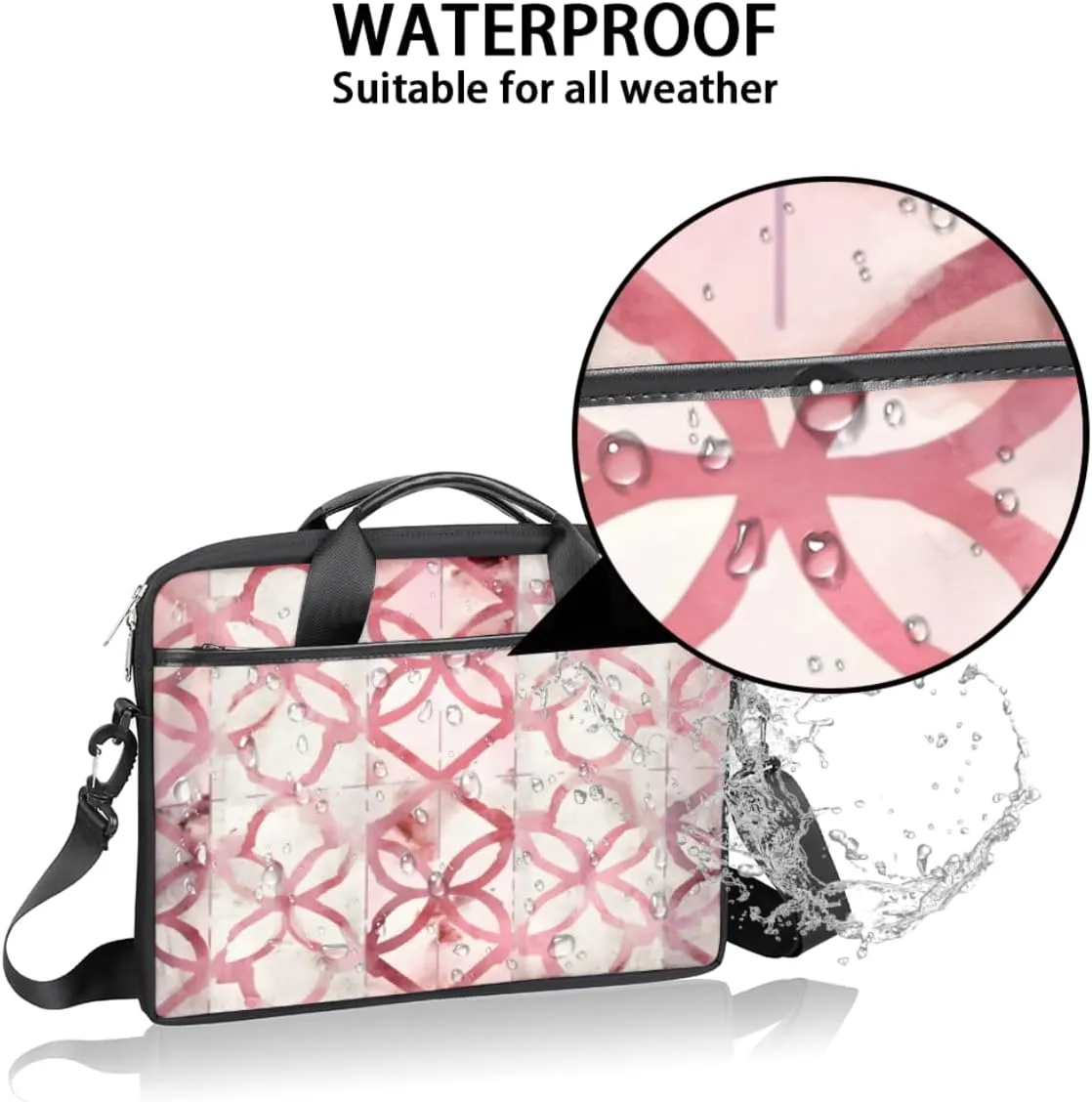 Modern Geometric Laptop Shoulder Bag for Tablet Computer Notebook Sleeve Messenger Carrying Case Briefcase Tote