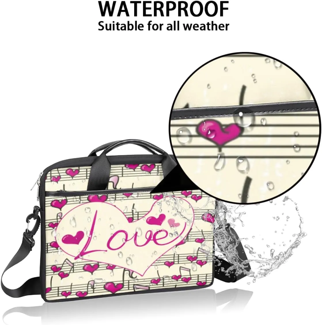 Modern Geometric Laptop Shoulder Bag for Tablet Computer Notebook Sleeve Messenger Carrying Case Briefcase Tote
