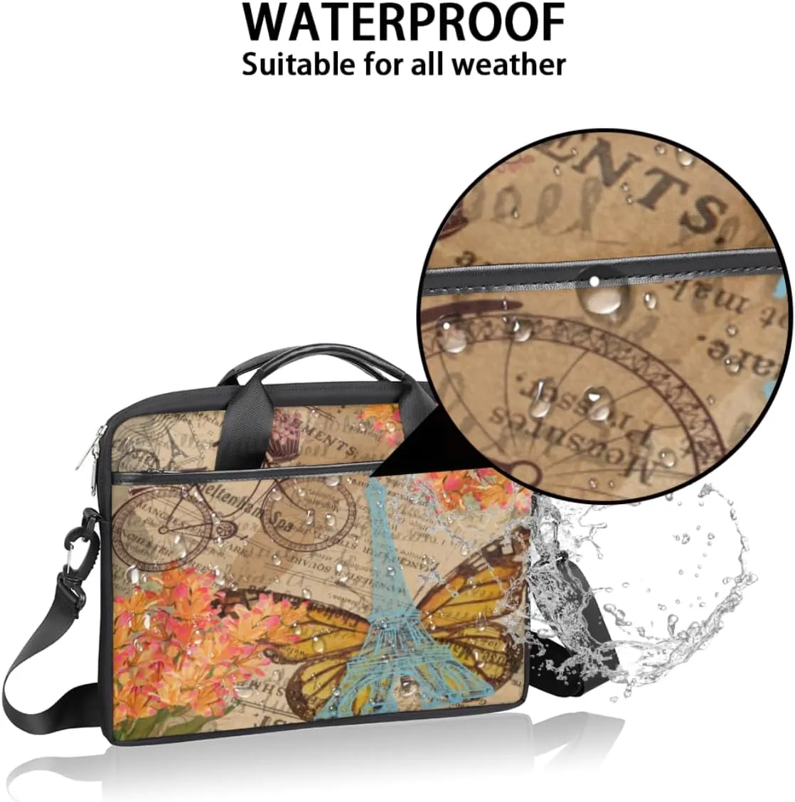 Modern Geometric Laptop Shoulder Bag for Tablet Computer Notebook Sleeve Messenger Carrying Case Briefcase Tote