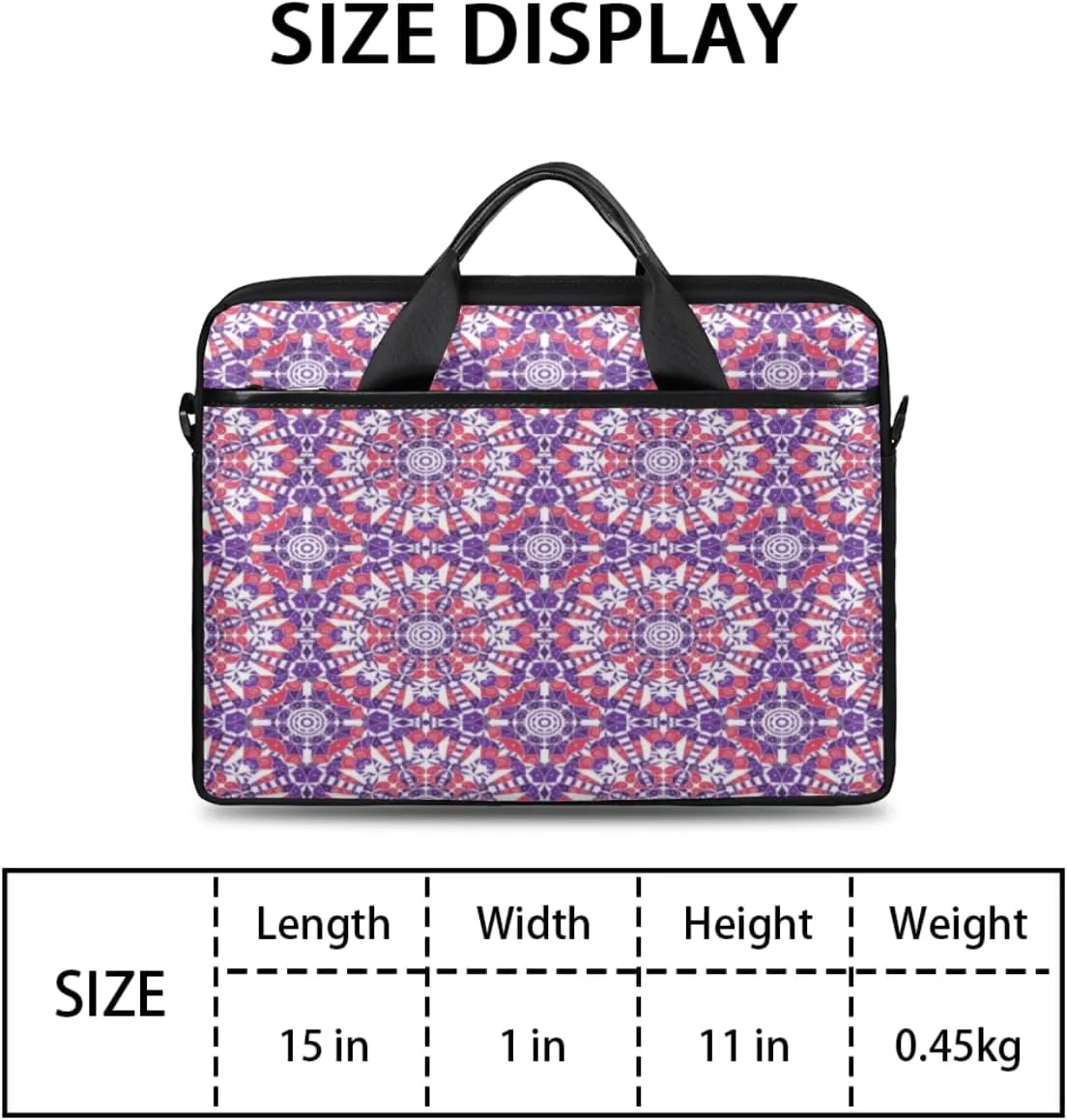 Modern Geometric Laptop Shoulder Bag for Tablet Computer Notebook Sleeve Messenger Carrying Case Briefcase Tote