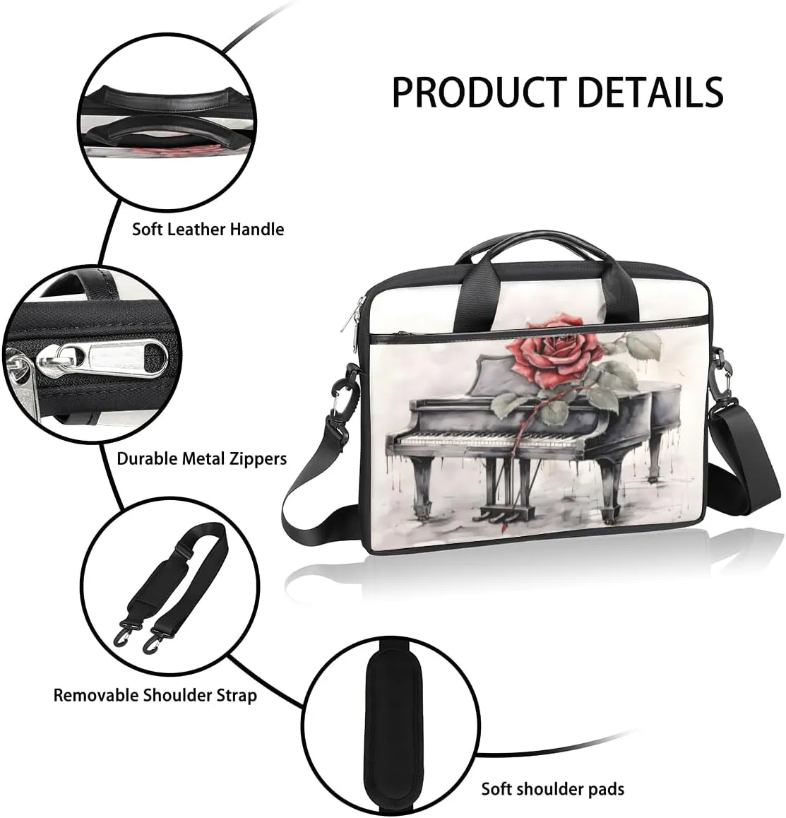 Modern Geometric Laptop Shoulder Bag for Tablet Computer Notebook Sleeve Messenger Carrying Case Briefcase Tote