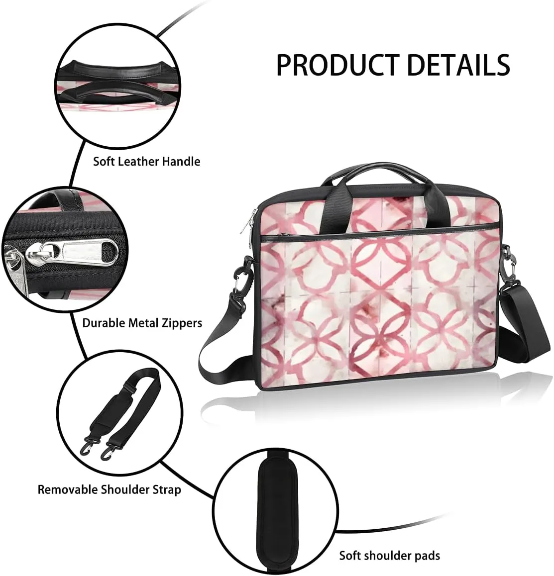 Modern Geometric Laptop Shoulder Bag for Tablet Computer Notebook Sleeve Messenger Carrying Case Briefcase Tote