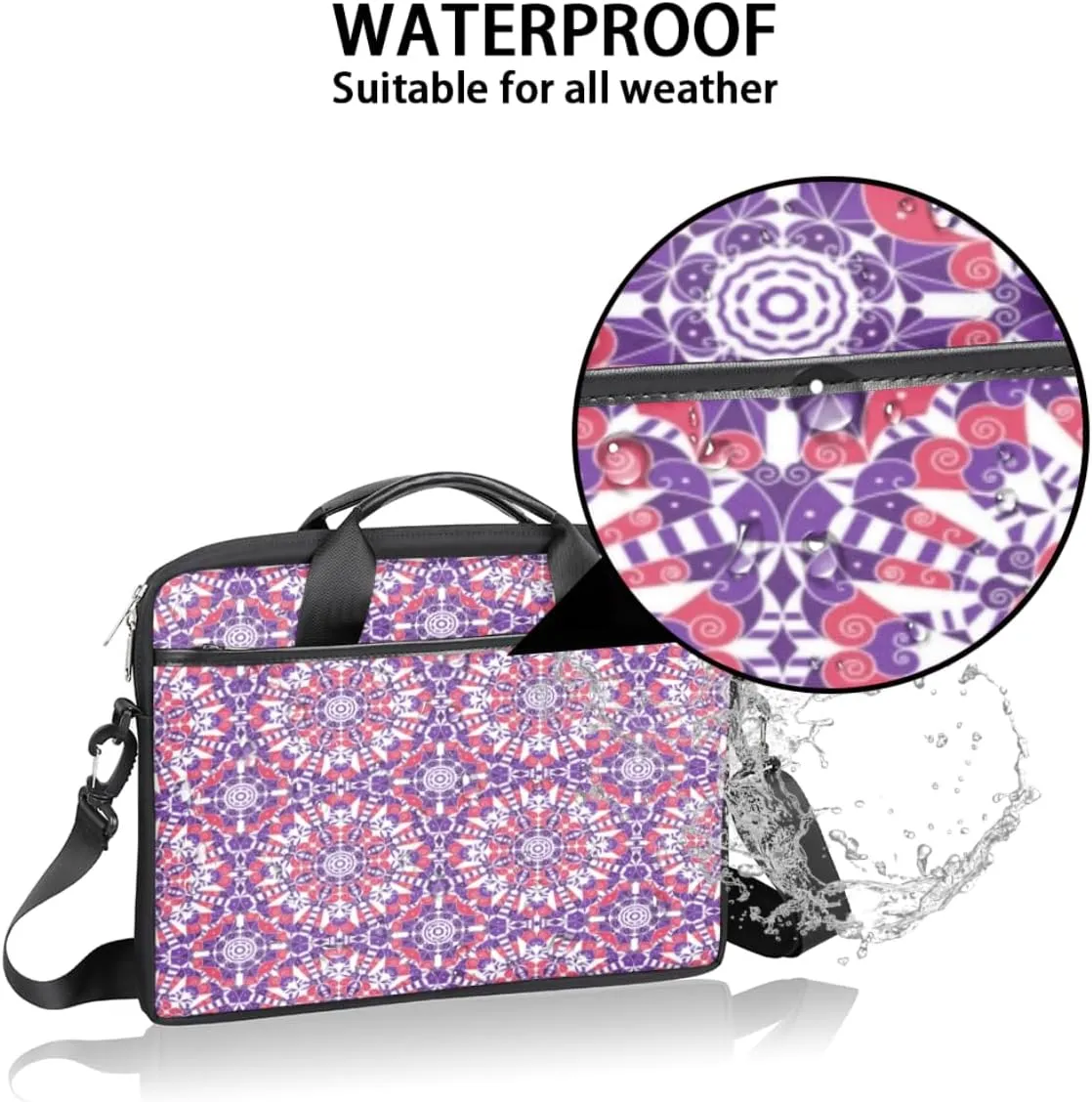 Modern Geometric Laptop Shoulder Bag for Tablet Computer Notebook Sleeve Messenger Carrying Case Briefcase Tote