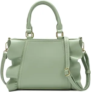 Molodo Handbags for Women Stylish Vegan Leather Satchel Bag Pleated Ruffle Tote Crossbody Bag Purse