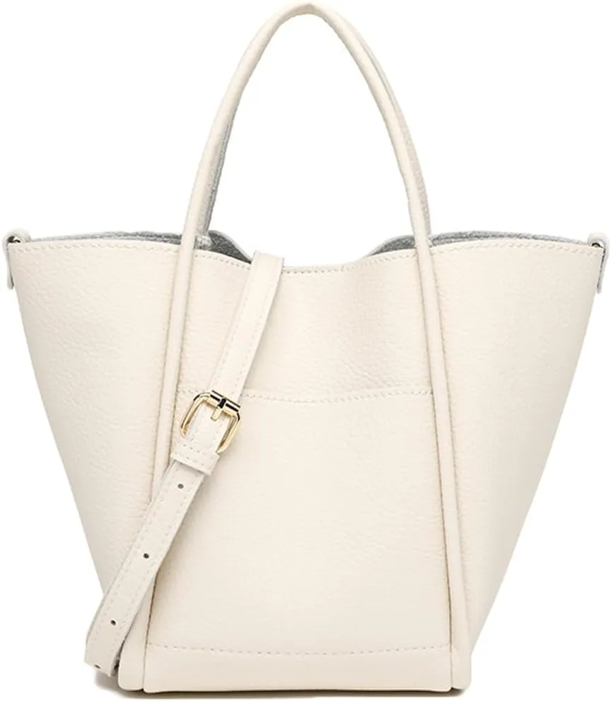 Molodo Handbags for Women Vegan Leather Satchel Bag Stylish Solid Color Shoulder Bucket Bag
