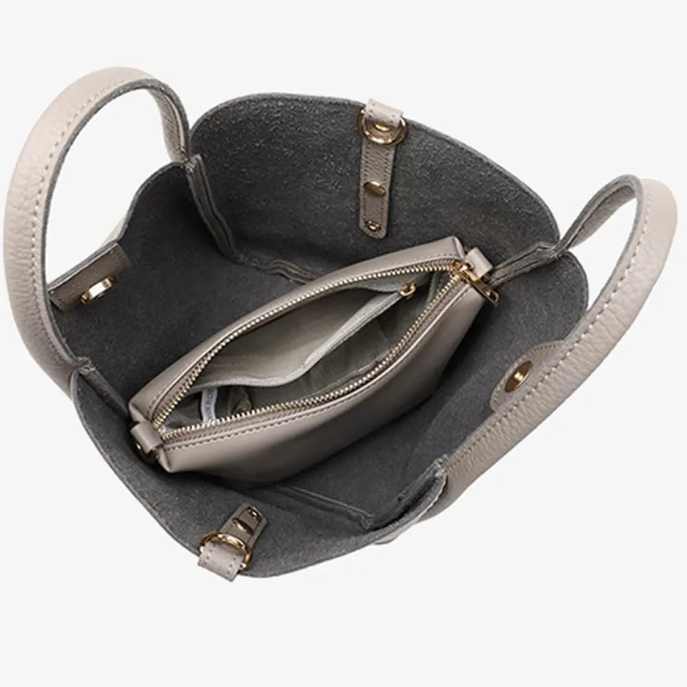 Molodo Handbags for Women Vegan Leather Satchel Bag Stylish Solid Color Shoulder Bucket Bag
