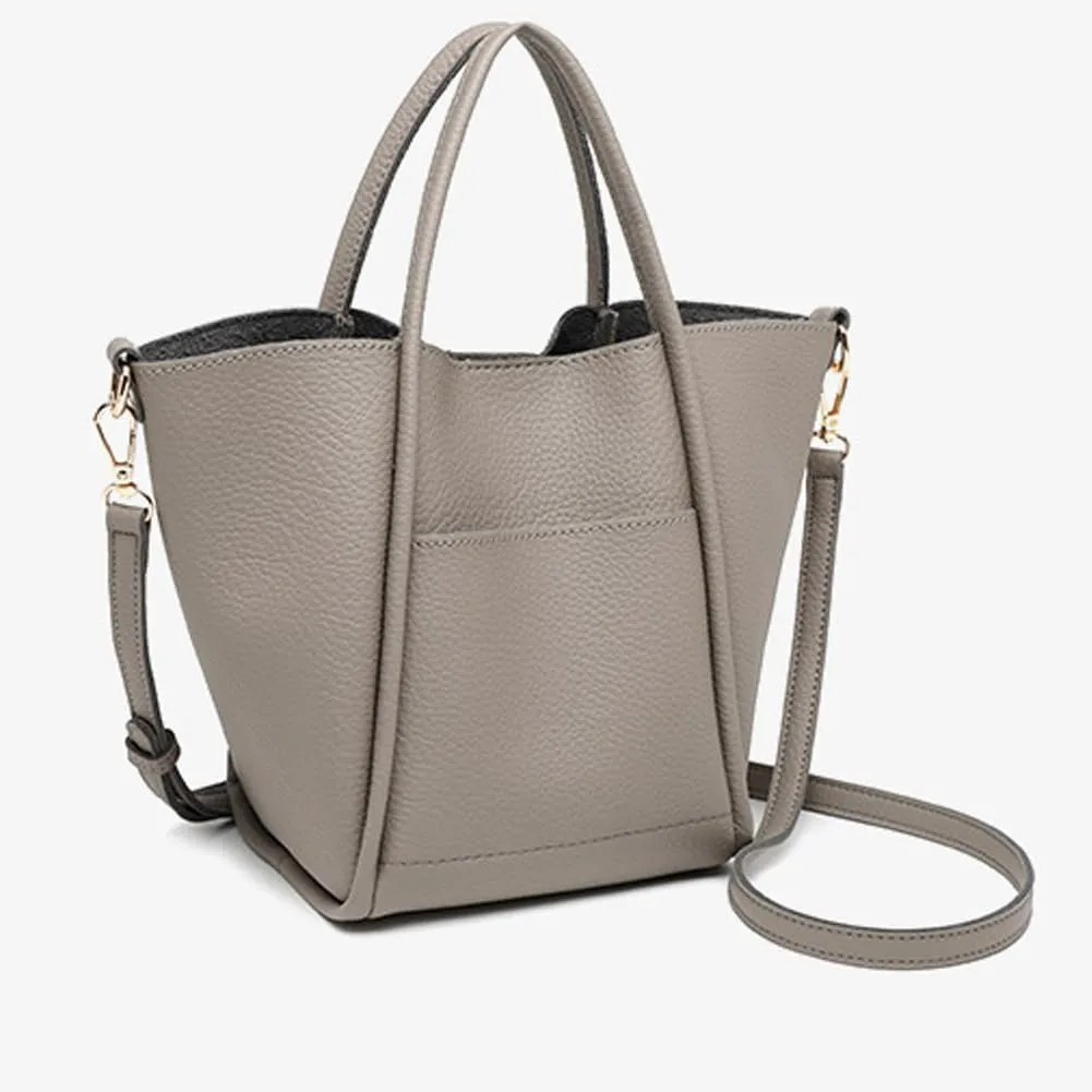 Molodo Handbags for Women Vegan Leather Satchel Bag Stylish Solid Color Shoulder Bucket Bag