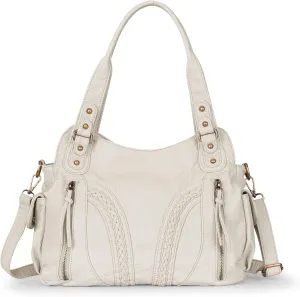 Montana West Washed Leather Hobo Bags for Women Roomy Handbags with Crossbody Strap
