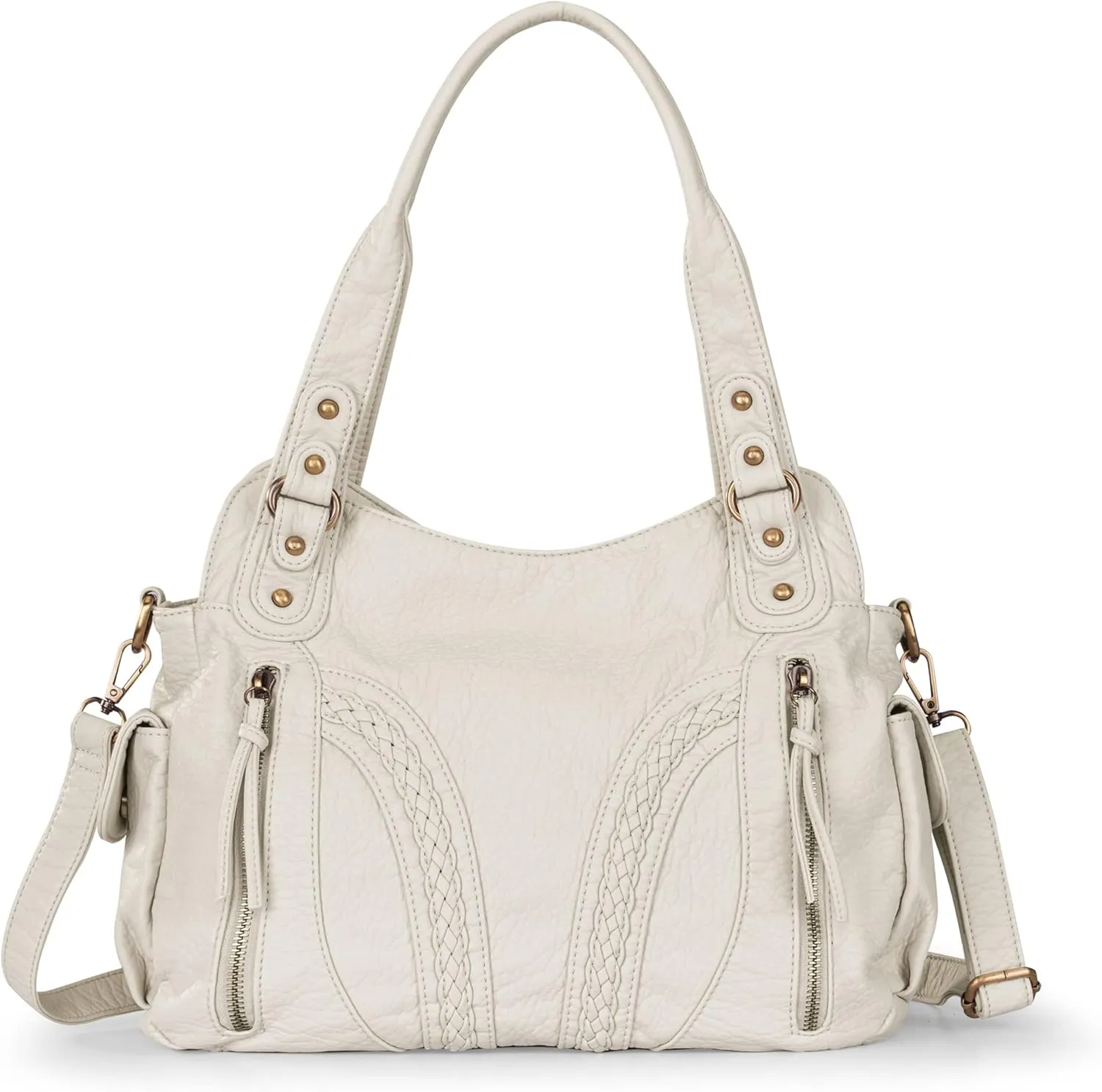 Montana West Washed Leather Hobo Bags for Women Roomy Handbags with Crossbody Strap