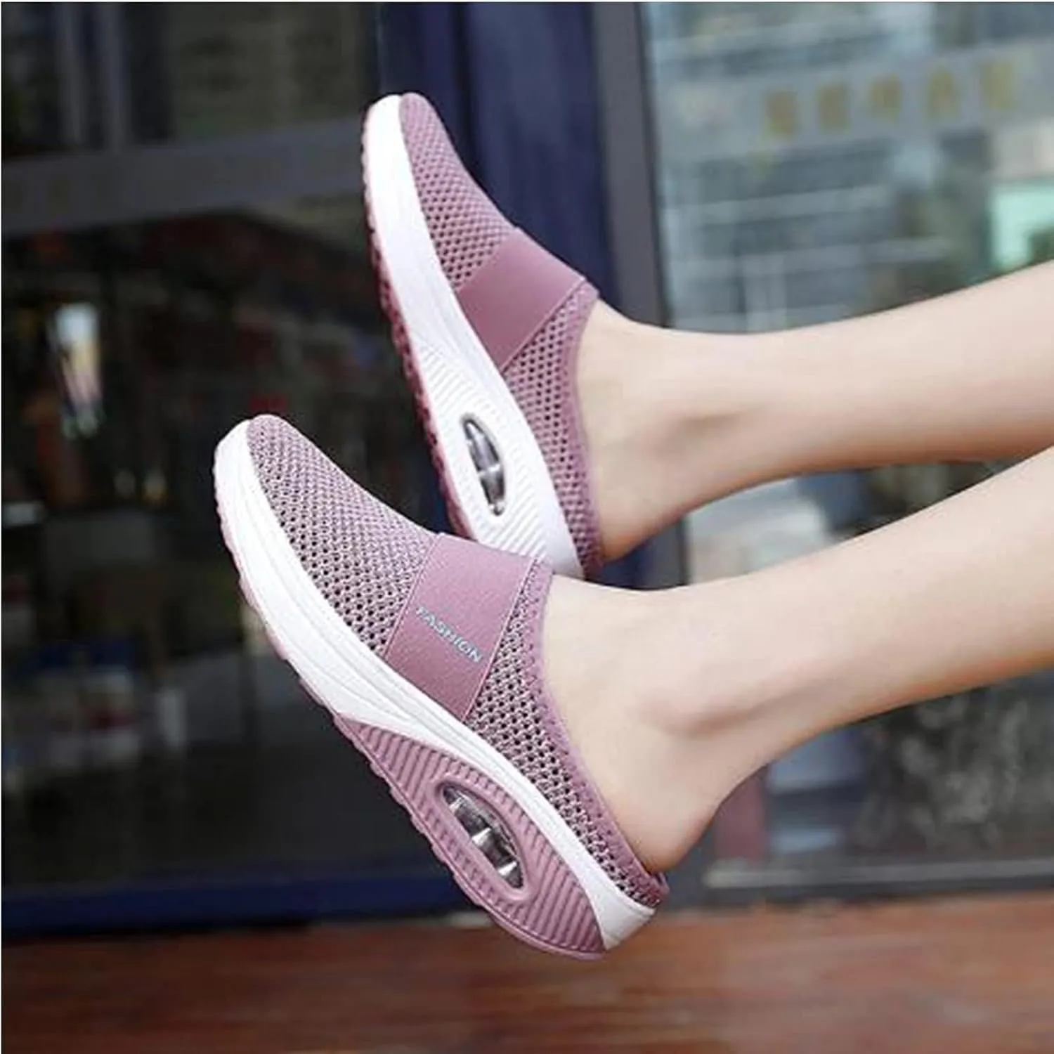 Mules for Women Comfortable Diabetic Air-Cushion Slip On Walking Clogs Shoes Closed Toe Breathable Orthopedic Diabetic Slippers with Arch Support