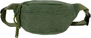 Muloo Fashionable Corduroy Waist Bag for Women Stylish and Convenient Fanny Pack Chest Bags for Casual Outings, app. 34x15x11cm /13.38x5.9x4.33in, Green