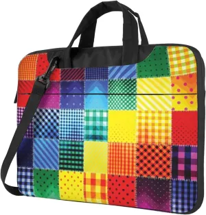 Multicolor Rainbow Practical 13-15.6 Inch Laptop Bag For Man And Women, Computer Messenger Bag, Trendy Shoulder Strap Design