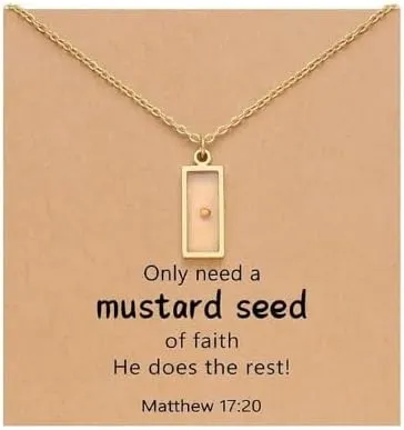 Mustard Seed Faith Necklace with Gift Card Inspiring Religious Jewelry Exquisite Faith Jewelry Gifts for Women