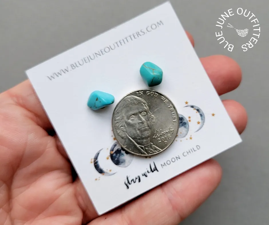Natural Turquoise Gemstone Stud Earrings