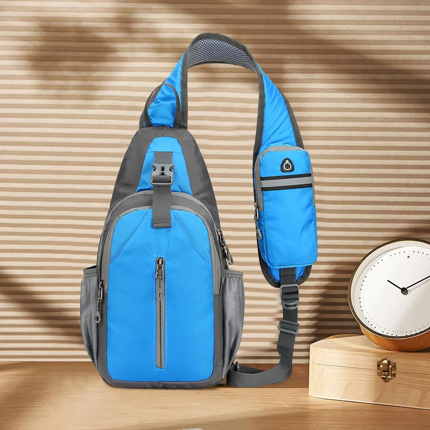 New Casual Messenger Bags Sports Male And Female Students Simple One Shoulder Splash Proof Outdoor (Blue, One Size)
