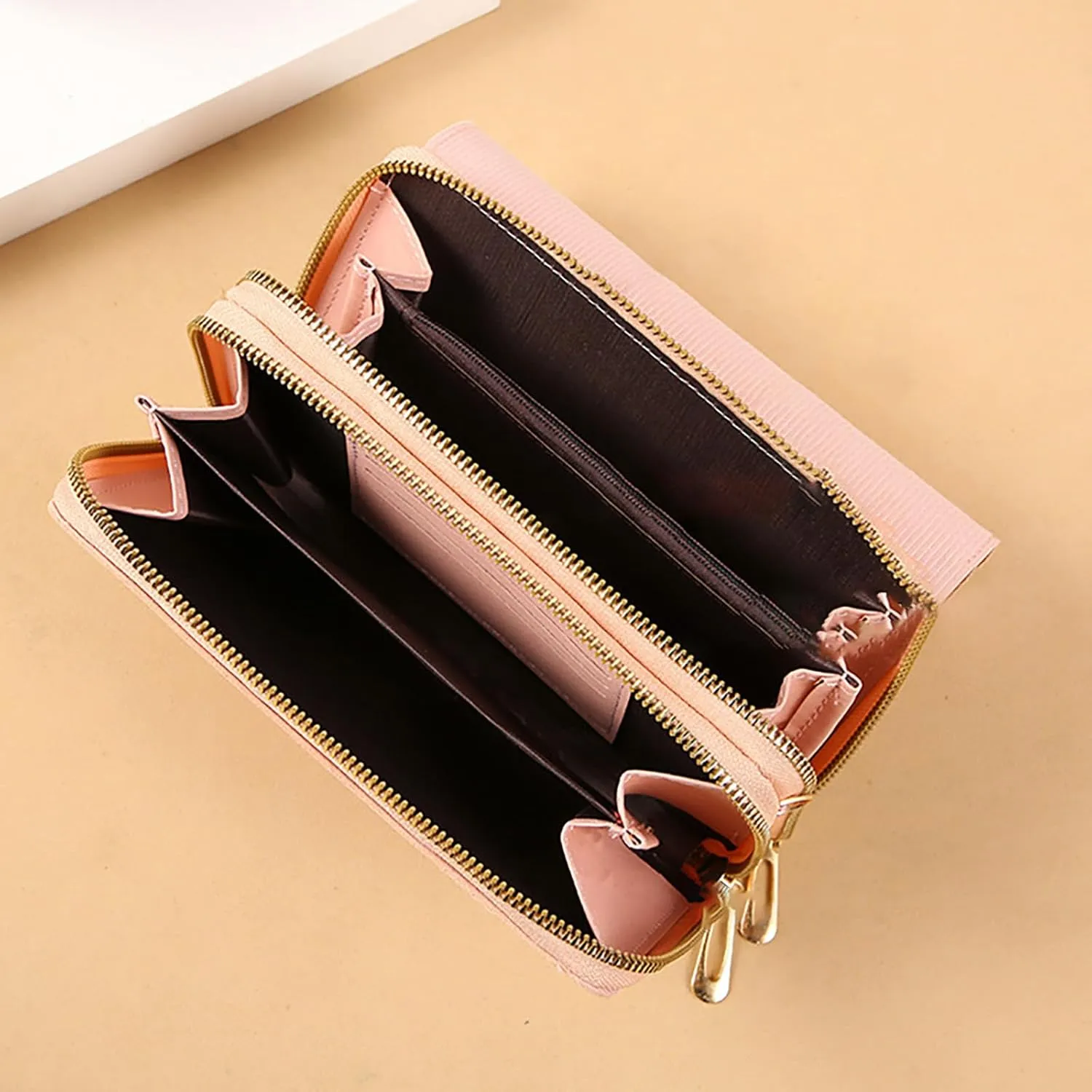 New Women's Wallet Korean Multifunctional Shoulder Bags Medium Long Clutch Bags Purse Bag for Men (Grey, One Size)
