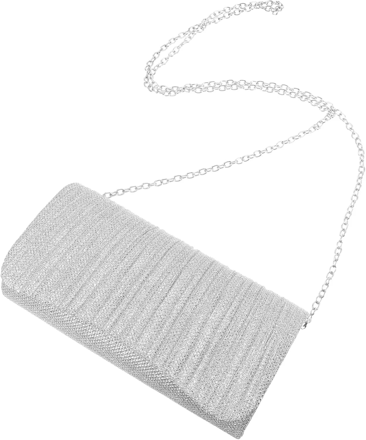 NOLITOY Versatile Shoulder Bag Crossbody Handbag Clutch for Women Wedding Evening Purse Shiny Pleated Style