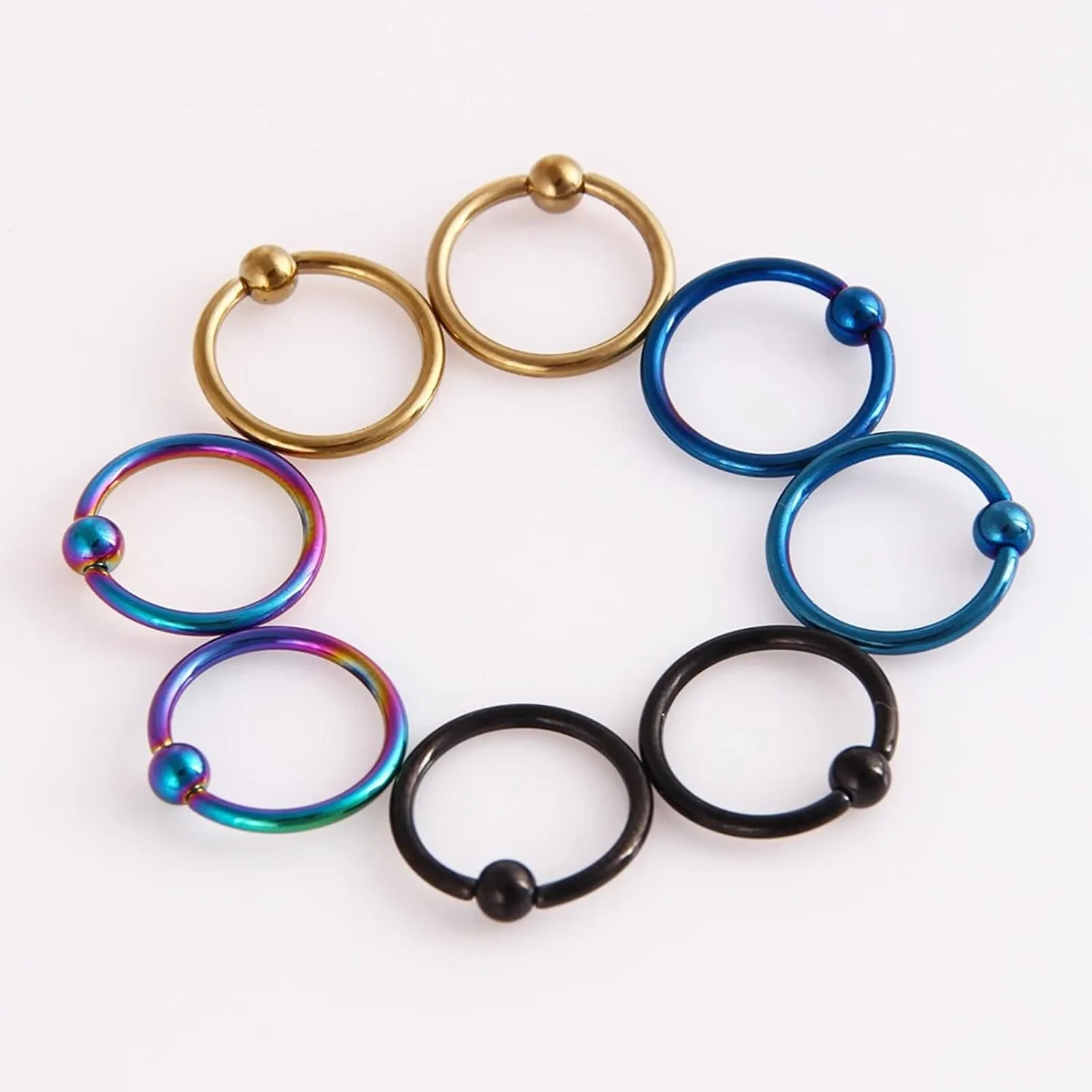 Nose Jewelry Unique, Nose Rings Surgical Steel Cute 10PCS Hoop Ball for Women Man Jewelry Gifts