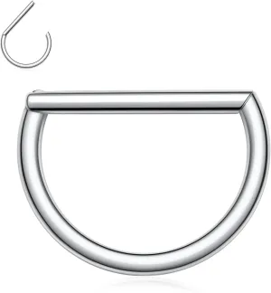 Nose Ring Straight Rod Septum Jewelry 16G & 18G - Daith, Conch, Tragus & Helix Piercing Jewelry - Surgical Steel
