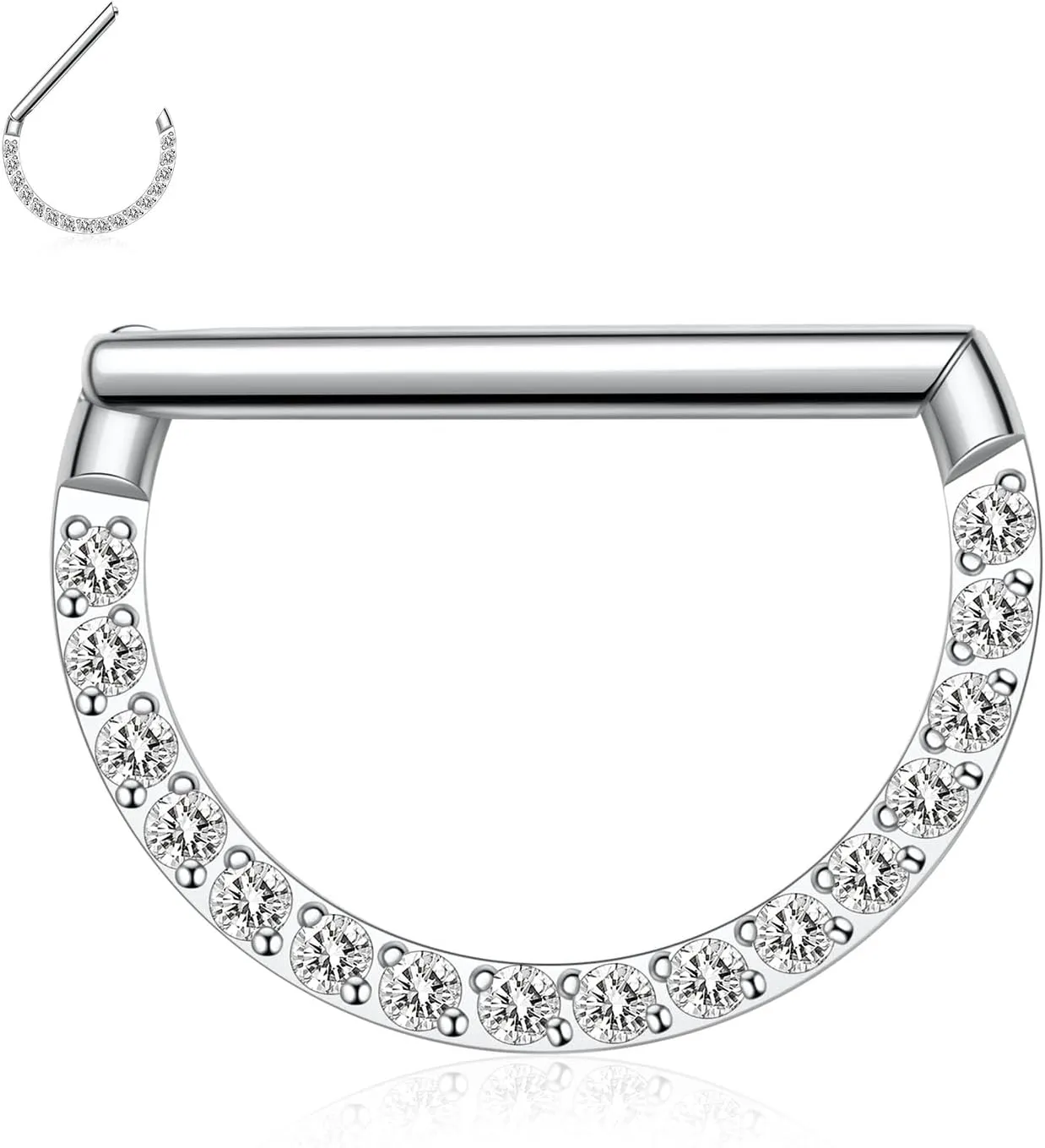 Nose Ring Straight Rod Septum Jewelry 16G & 18G - Daith, Conch, Tragus & Helix Piercing Jewelry - Surgical Steel