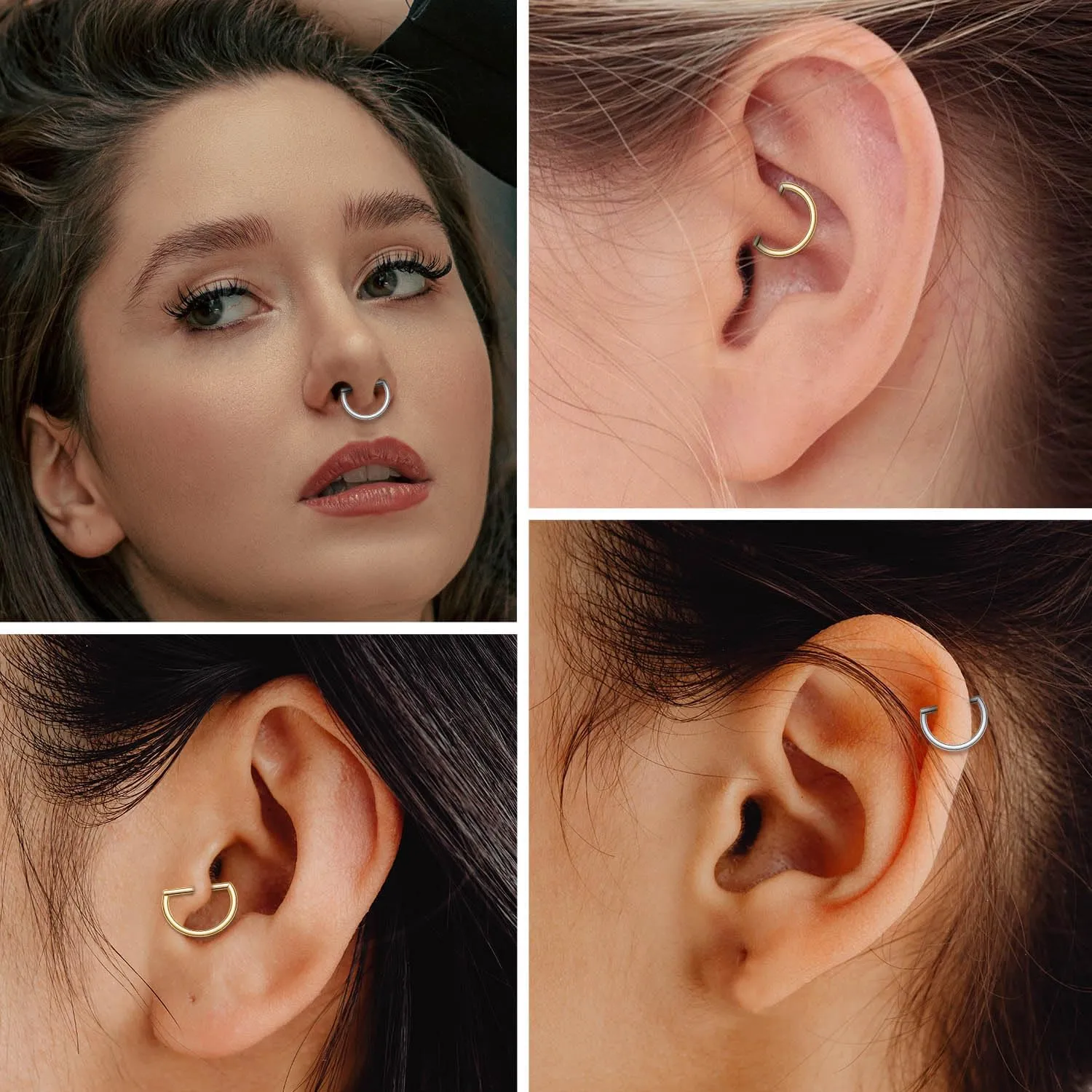 Nose Ring Straight Rod Septum Jewelry 16G & 18G - Daith, Conch, Tragus & Helix Piercing Jewelry - Surgical Steel