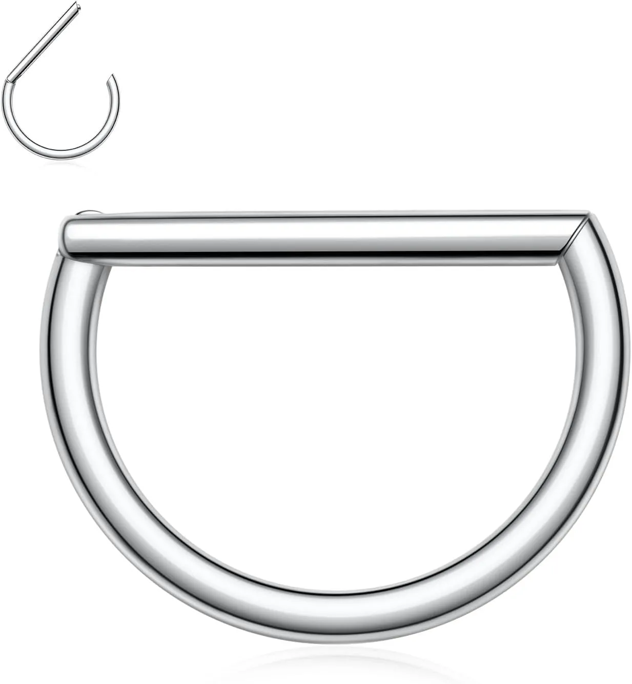 Nose Ring Straight Rod Septum Jewelry 16G & 18G - Daith, Conch, Tragus & Helix Piercing Jewelry - Surgical Steel
