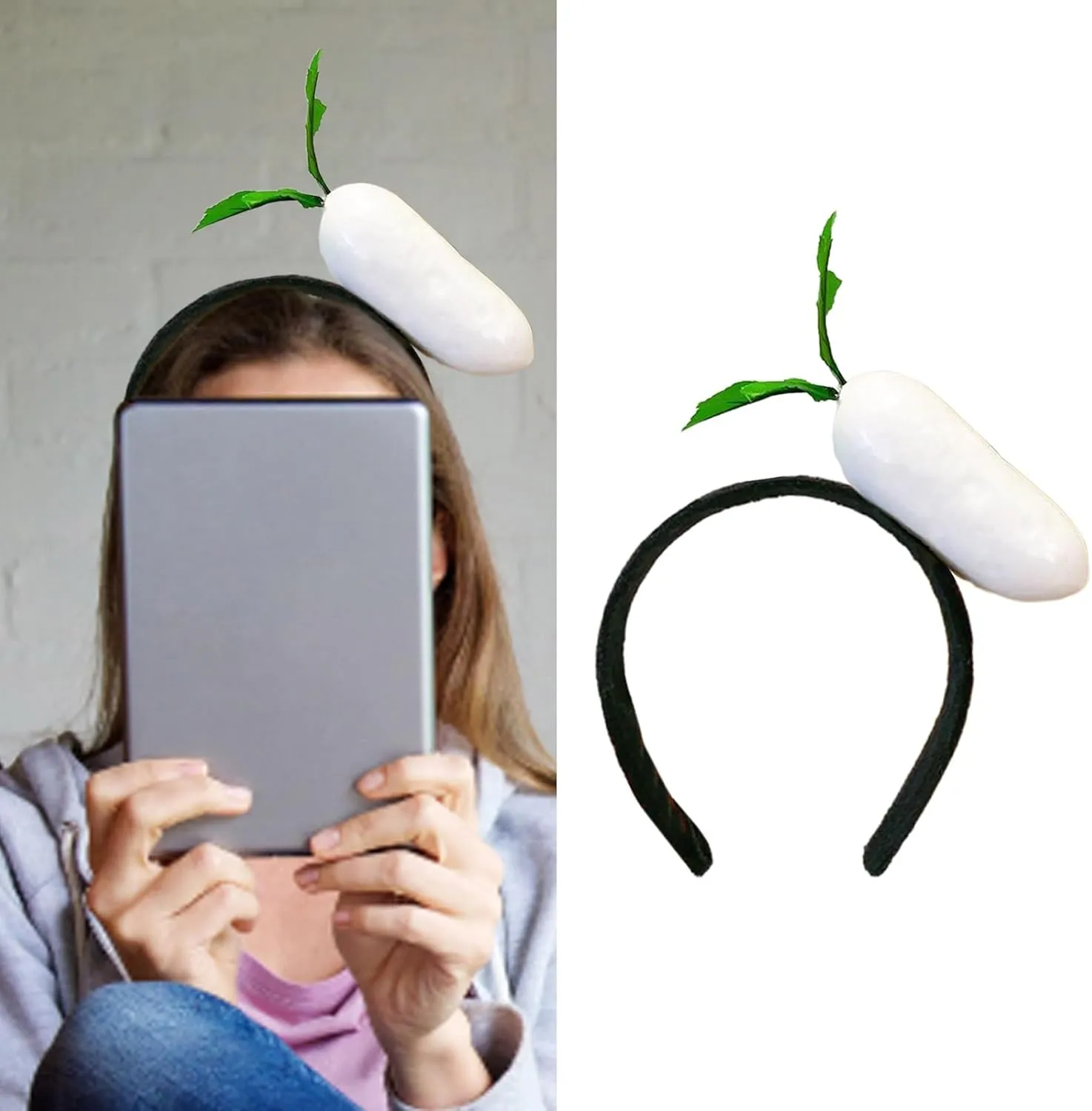 Novelty Knitted Headbands Stuffed Vegetables Hairbands Comfortable Costume Headpiece for Party Costume Accessory