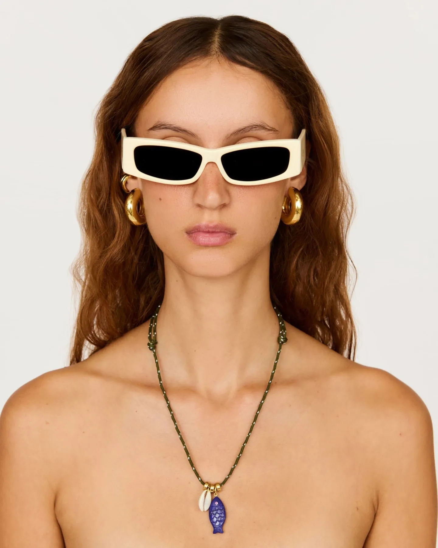Ollie Necklace-Olive/Blue