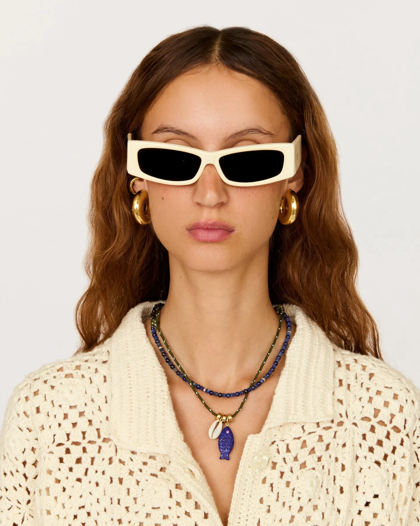 Ollie Necklace-Olive/Blue