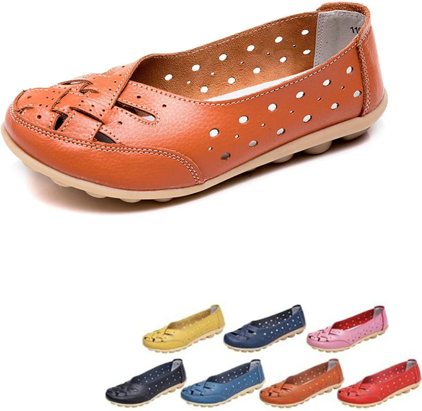 Orthopedic Loafers in Breathable Leather, 2024 Wide Size Orthopedic Loafers in Breathable Leather, Breathable Shoes for Women