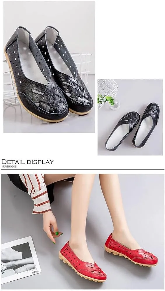 Orthopedic Loafers in Breathable Leather, 2024 Wide Size Orthopedic Loafers in Breathable Leather, Breathable Shoes for Women