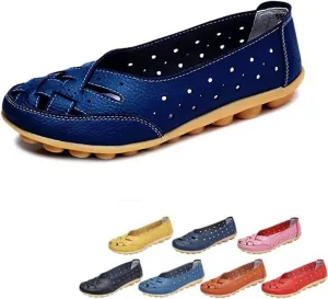 Orthopedic Loafers in Breathable Leather, 2024 Wide Size Orthopedic Loafers in Breathable Leather, Breathable Shoes for Women