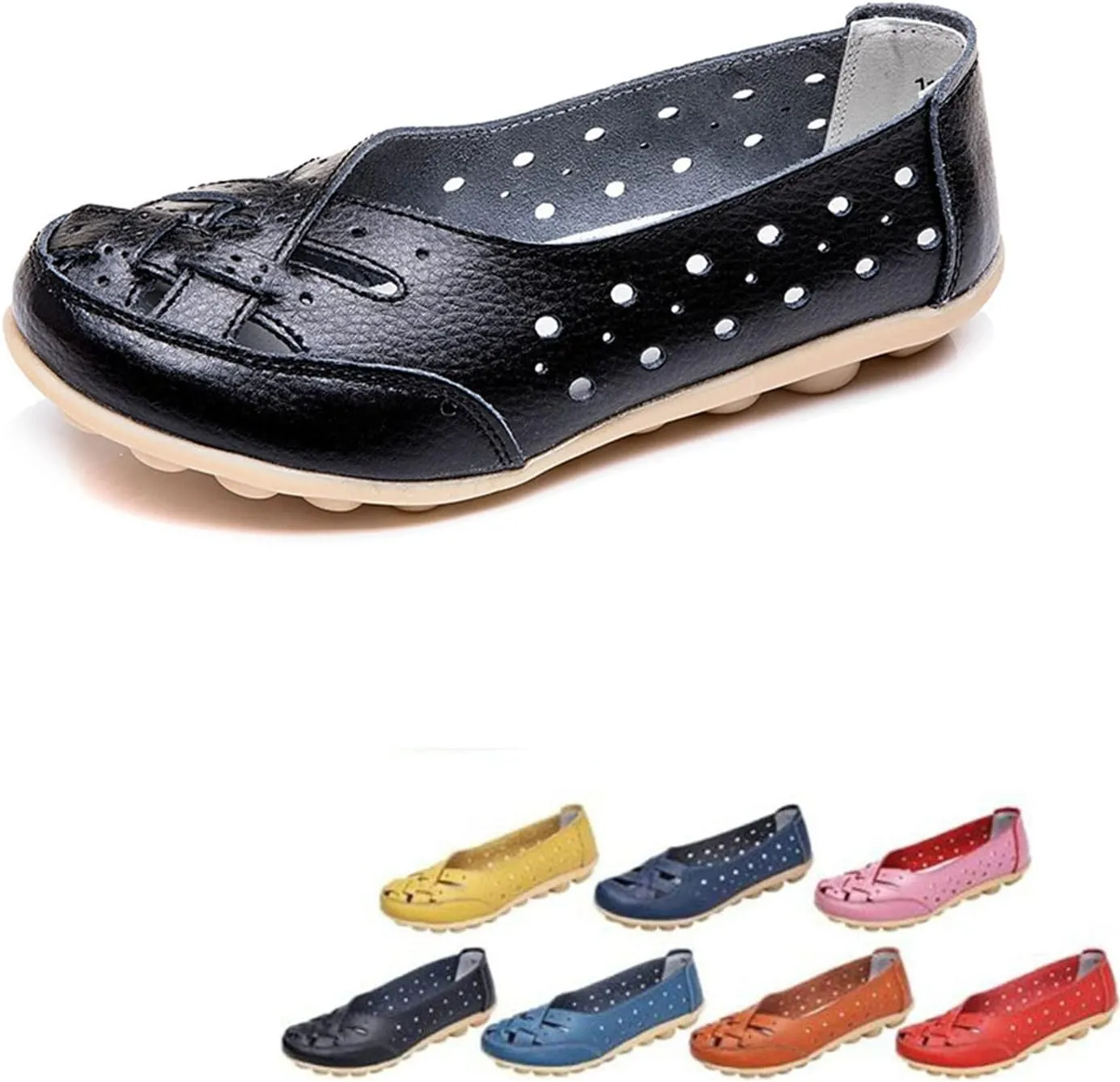 Orthopedic Loafers in Breathable Leather, 2024 Wide Size Orthopedic Loafers in Breathable Leather, Breathable Shoes for Women