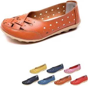 Orthopedic Loafers in Breathable Leather, 2024 Wide Size Orthopedic Loafers in Breathable Leather, Breathable Shoes for Women