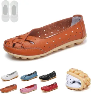 Orthopedic Loafers in Breathable Leather,Orthopedic Loafers for Women,Owlkay Shoes for Women Slip Ons