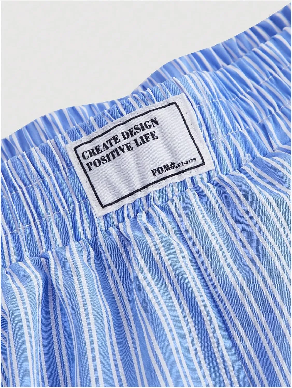 OYOANGLE Women's Plus Size Striped Shorts Elastic Waist Straight Leg Shorts Summer Boxer Shorts