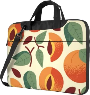 Peach Pattern Practical 13-15.6 Inch Laptop Bag For Man And Women, Computer Messenger Bag, Trendy Shoulder Strap Design