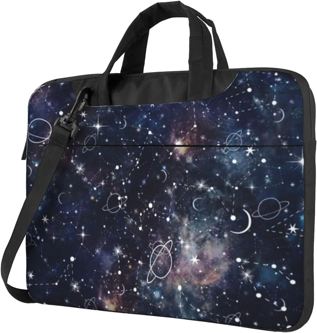 Planet Star Constellation Galaxy Practical 13-15.6 Inch Laptop Bag For Man And Women, Computer Messenger Bag, Trendy Shoulder Strap Design