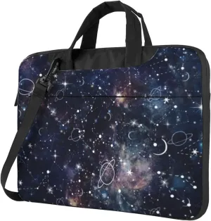 Planet Star Constellation Galaxy Practical 13-15.6 Inch Laptop Bag For Man And Women, Computer Messenger Bag, Trendy Shoulder Strap Design