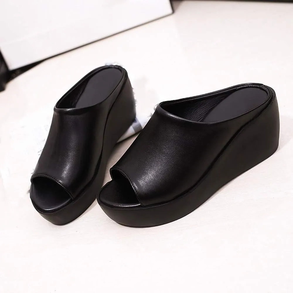 Platform Sandals for Women Wedge Clogs Mules Garden Slippers Casual Fashion Slip on Sandals Backless Walking Shoes