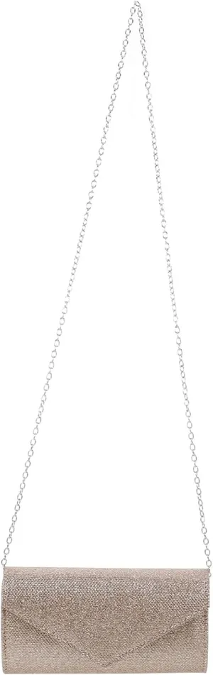 Polyester Material Small Clutch Purse Rhinestone Evening Bag for Women Shiny Clutch Chain Straps for Wedding Party