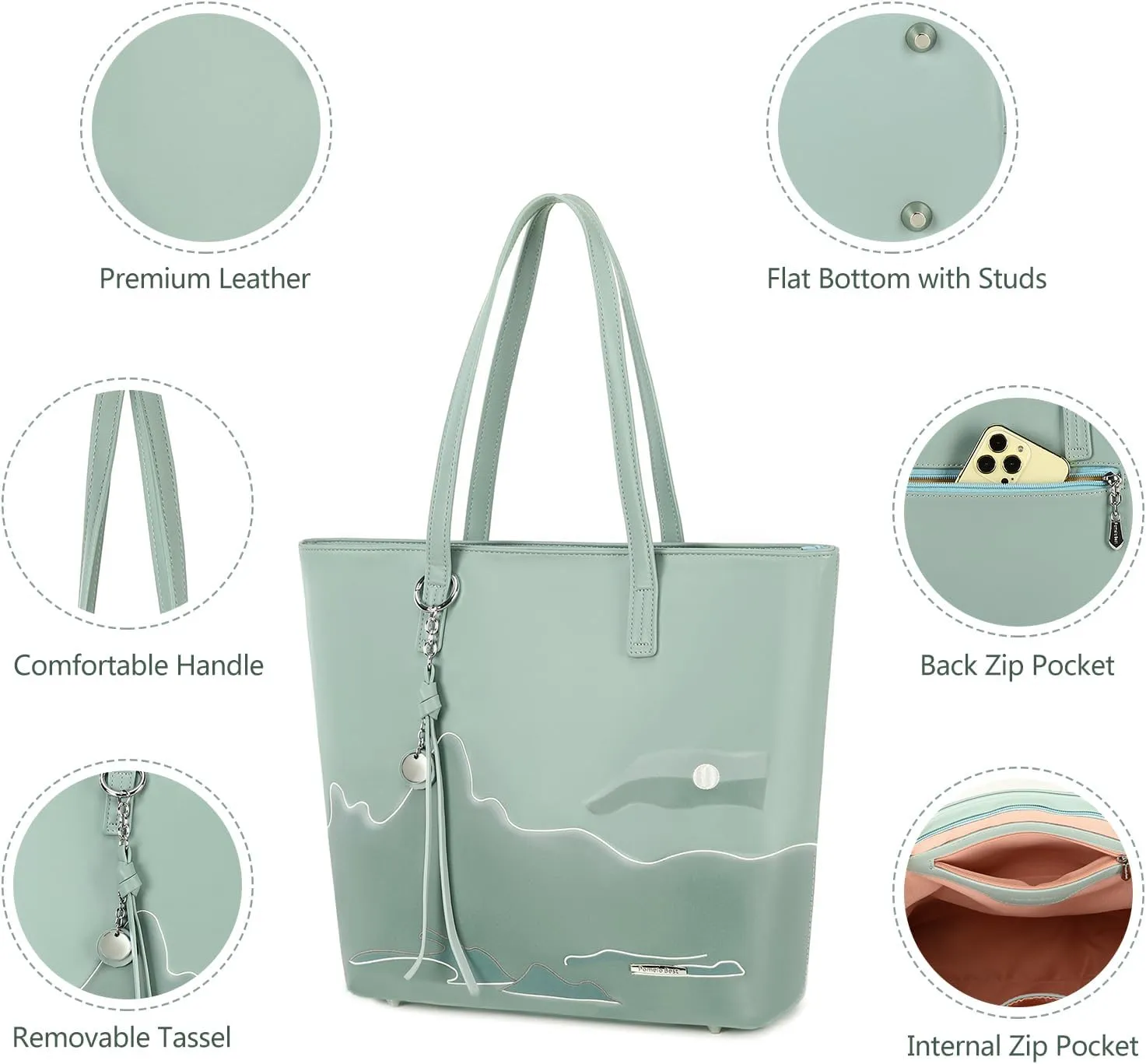 Pomelo Best Soft Faux Leather Stylish Shoulder Tote Bags for Women