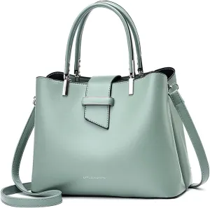PORRASSO Fashion Handbag Purses Women Top-Handle Bags Ladies Crossbody Bag Satchel PU Leather Shoulder Tote Bags Green