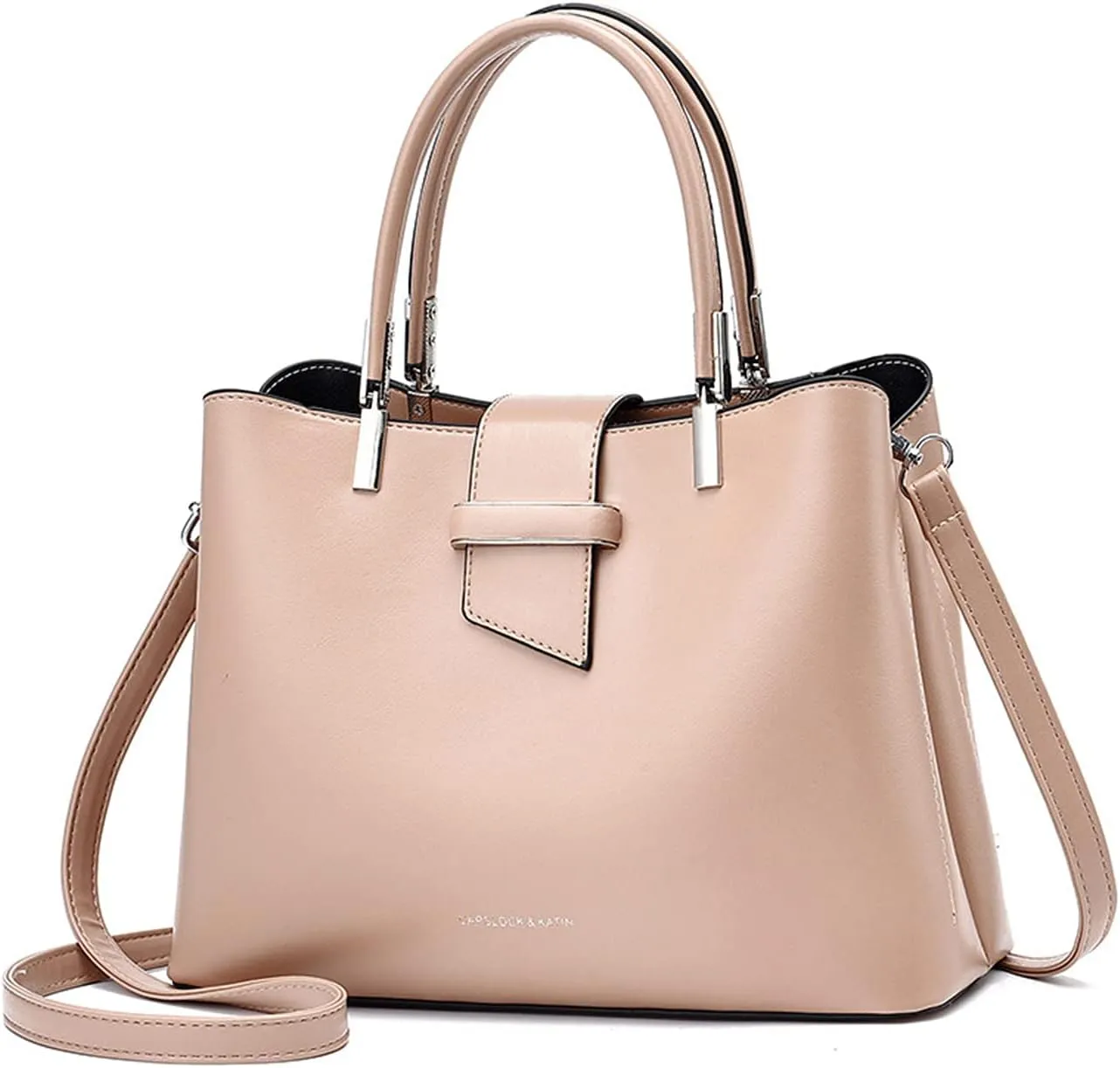 PORRASSO Fashion Handbag Purses Women Top-Handle Bags Ladies Crossbody Bag Satchel PU Leather Shoulder Tote Bags Khaki